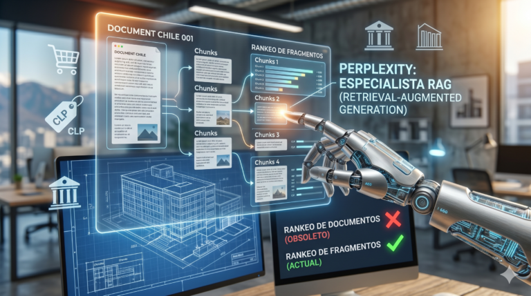 Ilustración de Perplexity como especialista en RAG: el ranking de fragmentos reemplaza al ranking de documentos
